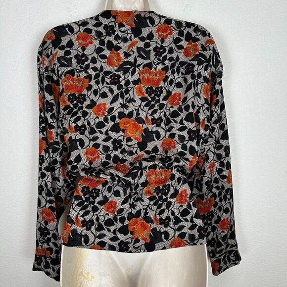 Vintage CCCourtnay Womans 4 button up blouse Dark Cottagecore Bohemian Whimsy - Picture 6 of 6